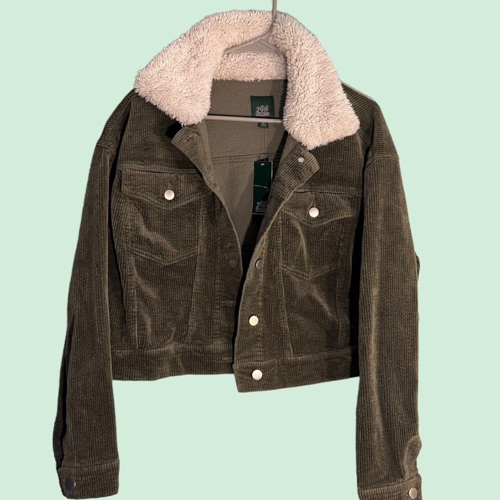 Wild Fable Green Corduroy Cropped Jacket Retro Size XL